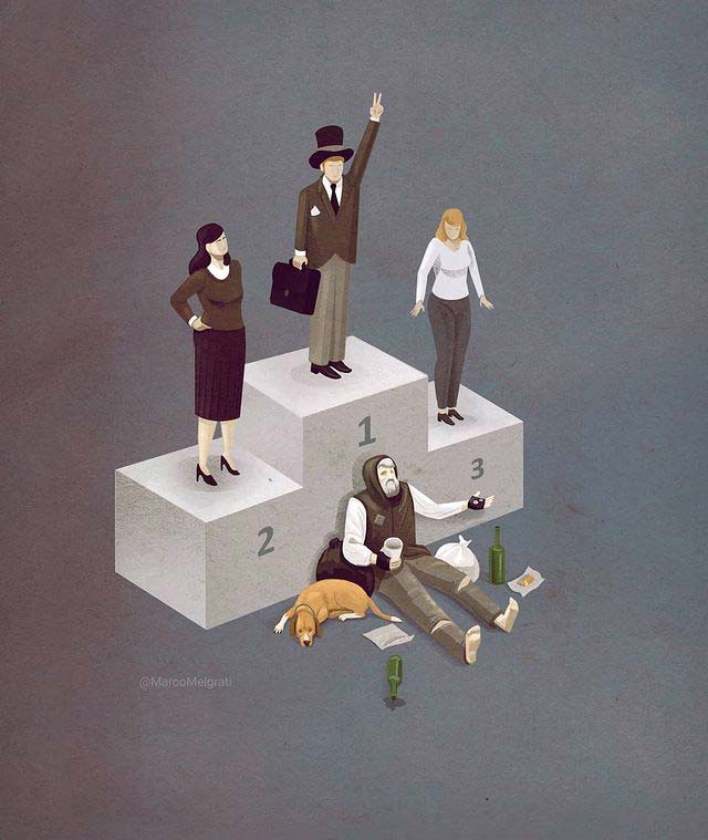 Men on Top and Bottom